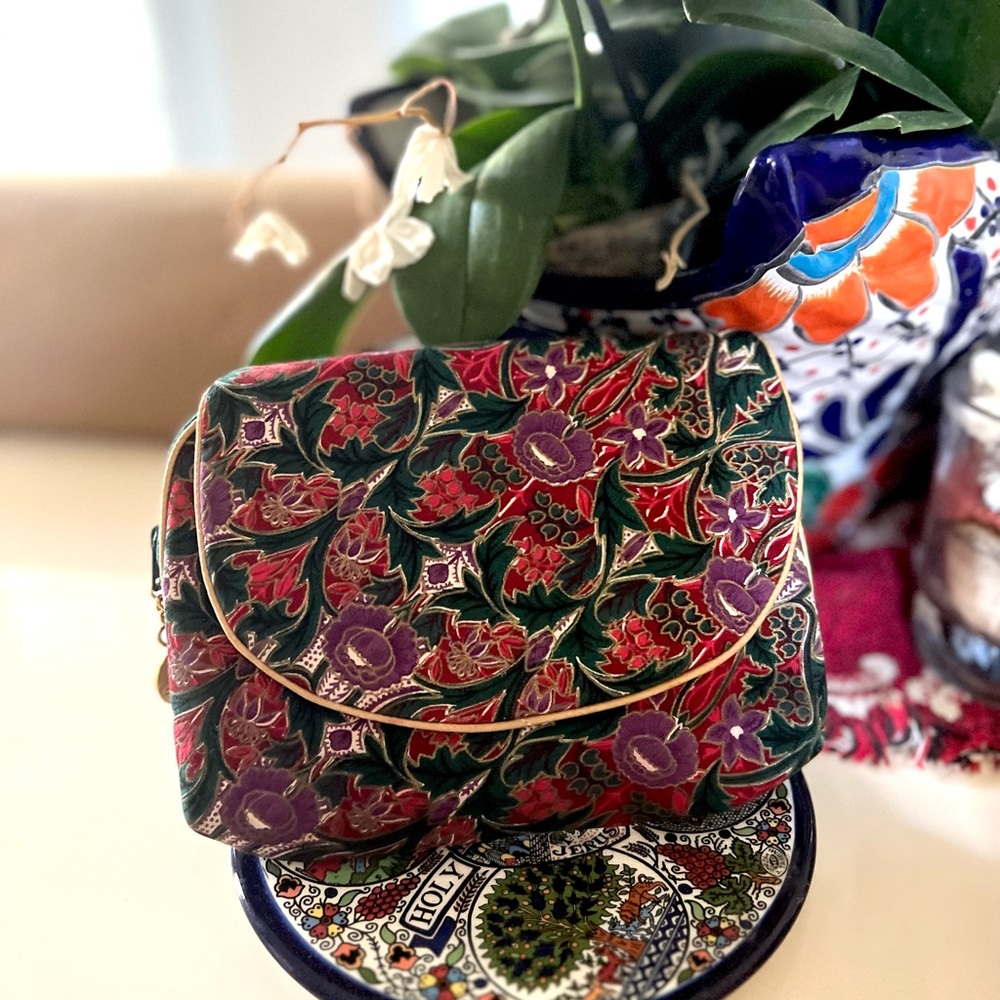 Christian Dior Vintage Floral Cosmetic Pouch Bag